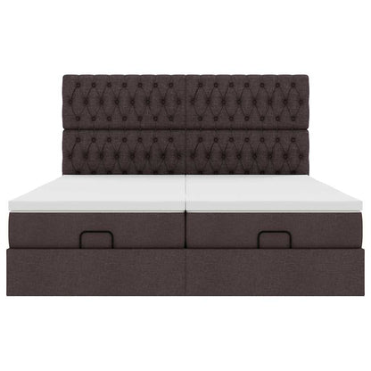 Struttura Letto Pouf con Materassi 200x200 cm in Tessuto