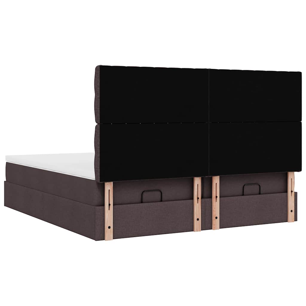 Struttura Letto Pouf con Materassi 200x200 cm in Tessuto