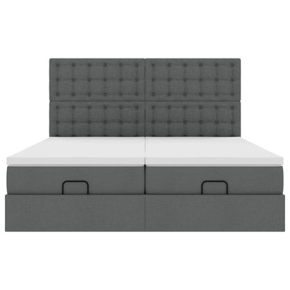 Struttura Letto Pouf con Materassi 180x200 cm in Tessuto