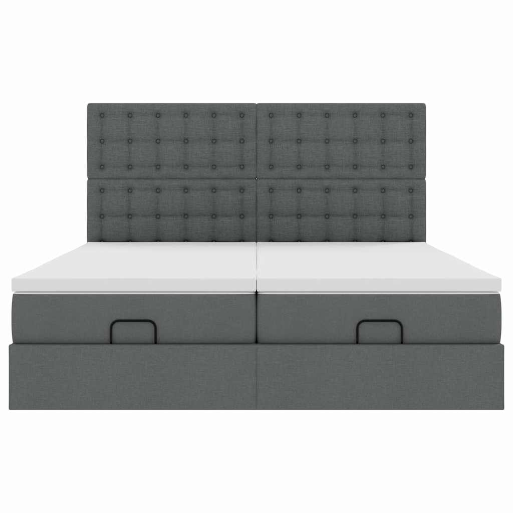 Struttura Letto Pouf con Materassi 200x200 cm in Tessuto