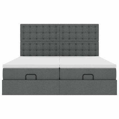 Struttura Letto Pouf con Materassi 200x200 cm in Tessuto