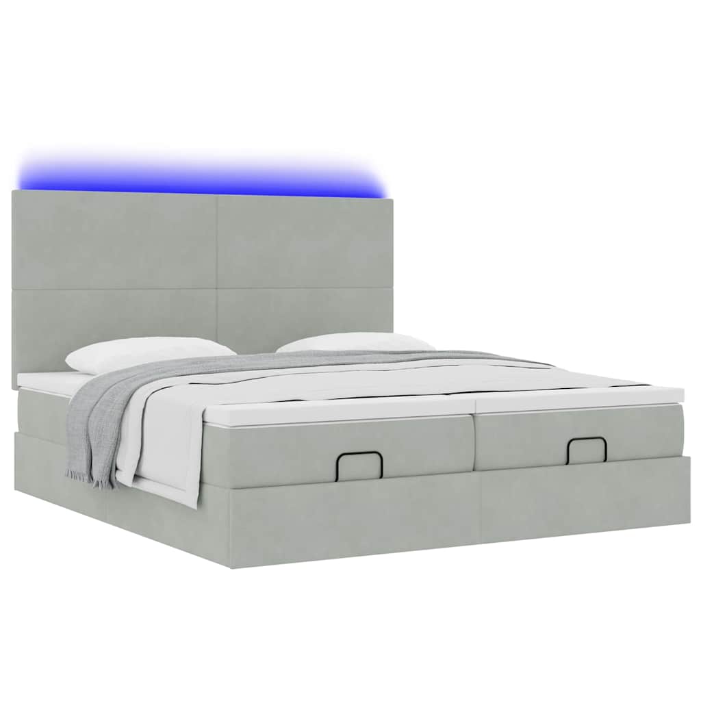 Struttura Letto Pouf con Materassi 160x200 cm in Velluto | homemem39
