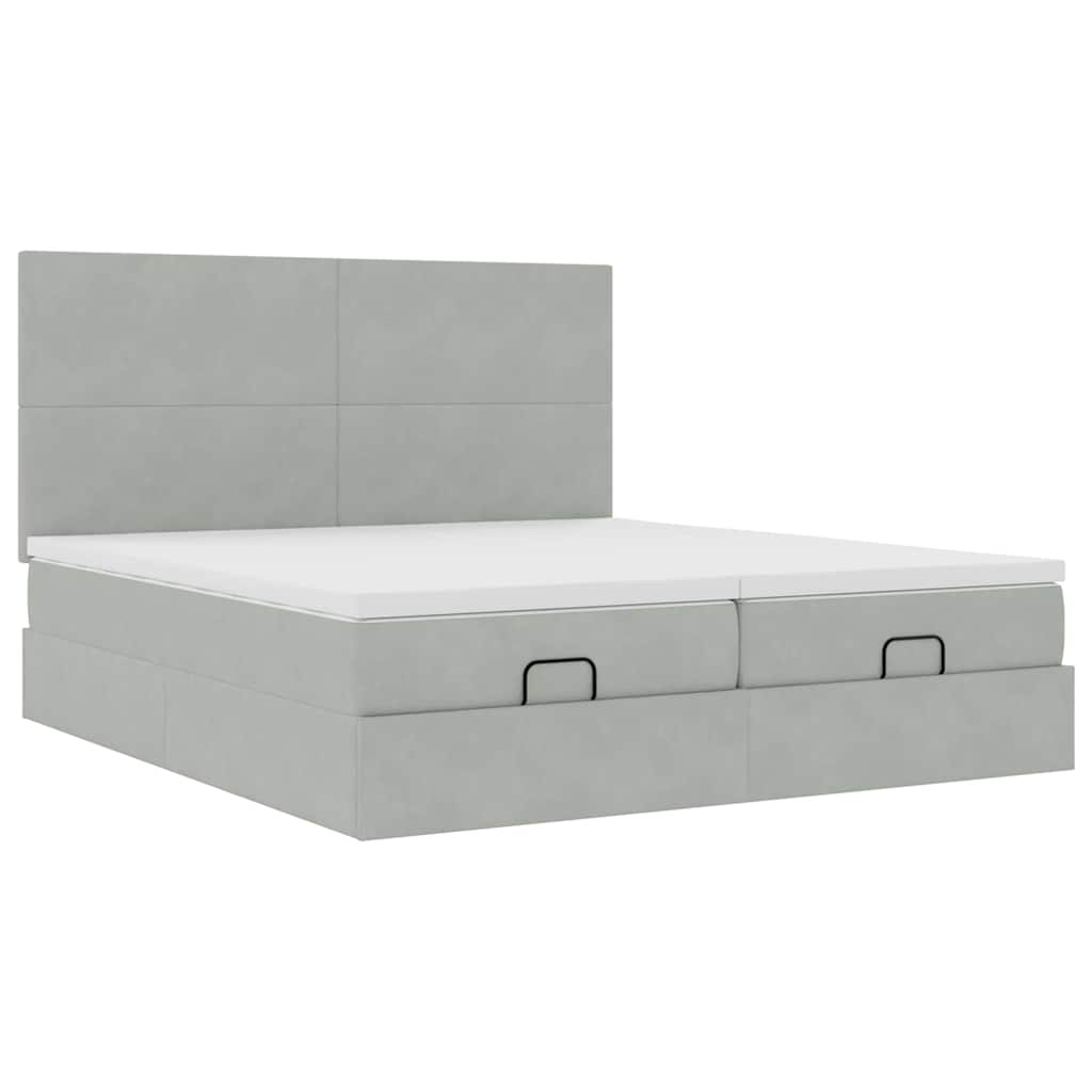 Struttura Letto Pouf con Materassi 160x200 cm in Velluto | homemem39
