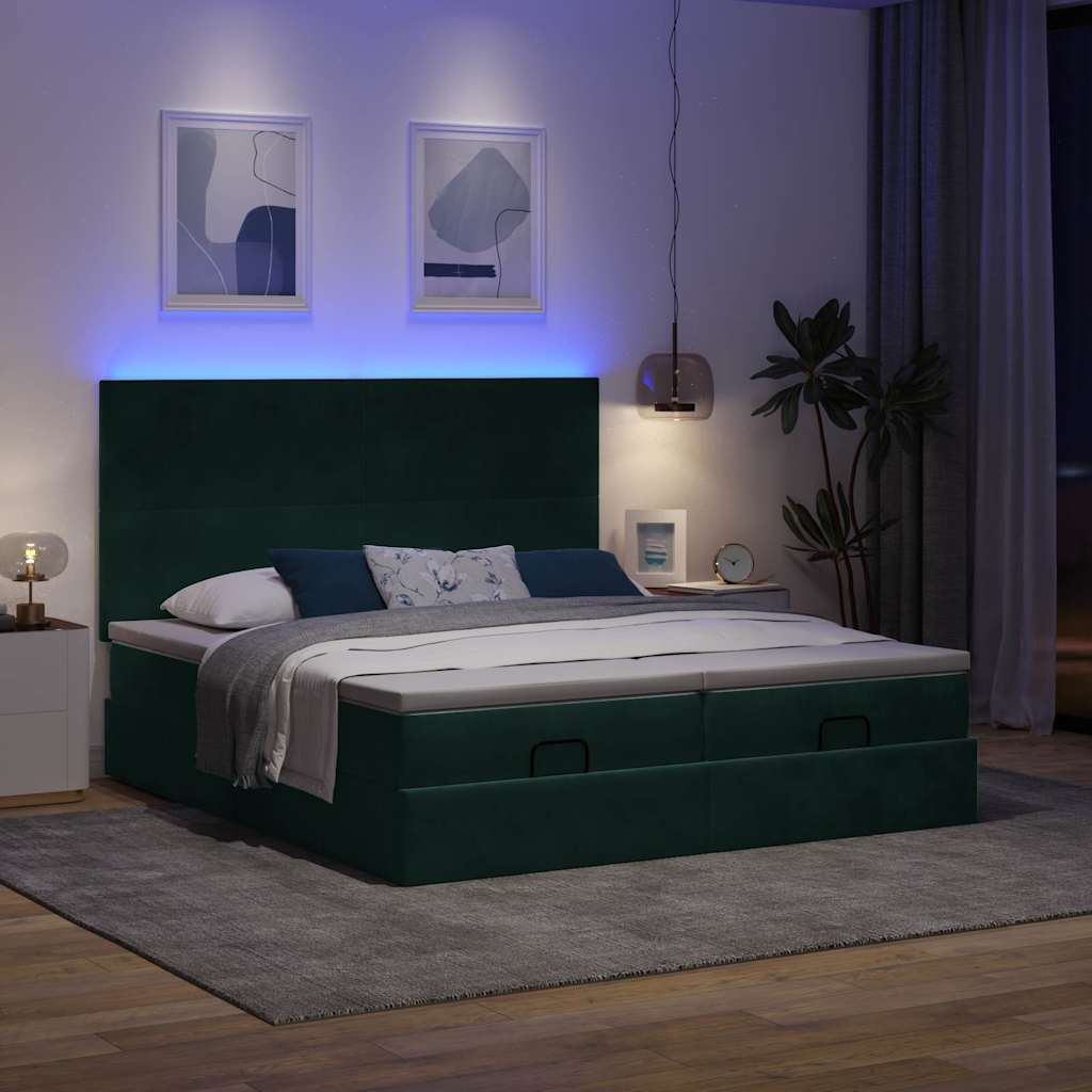 Struttura Letto Pouf con Materassi 160x200 cm Velluto | homemem39