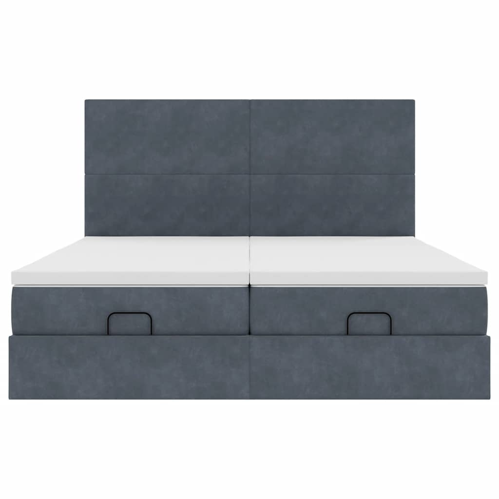 Struttura Letto Pouf con Materassi 180x200 cm Velluto