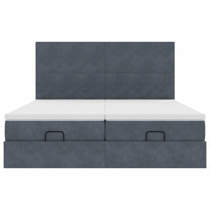 Struttura Letto Pouf con Materassi 180x200 cm Velluto