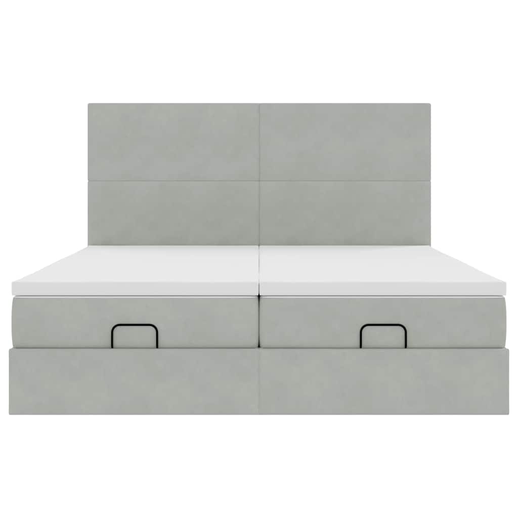 Struttura Letto Pouf con Materassi 200x200 cm Velluto - homemem39