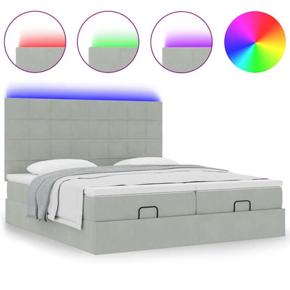Struttura Letto Pouf con Materassi 160x200 cm in Velluto | homemem39