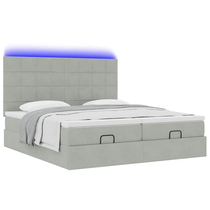 Struttura Letto Pouf con Materassi 160x200 cm in Velluto | homemem39
