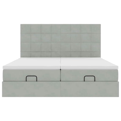 Struttura Letto Pouf con Materassi 160x200 cm in Velluto | homemem39
