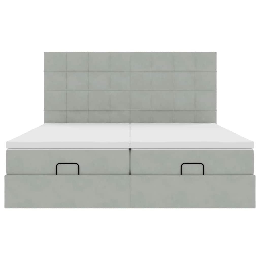Struttura Letto Pouf con Materassi 160x200 cm in Velluto