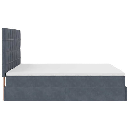 Struttura Letto Pouf con Materassi 160x200 cm in Velluto | homemem39