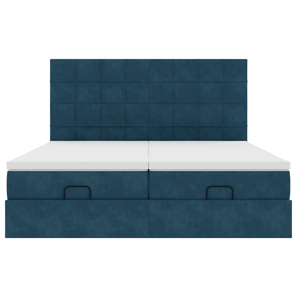 Struttura Letto Pouf con Materassi 160x200 cm Velluto