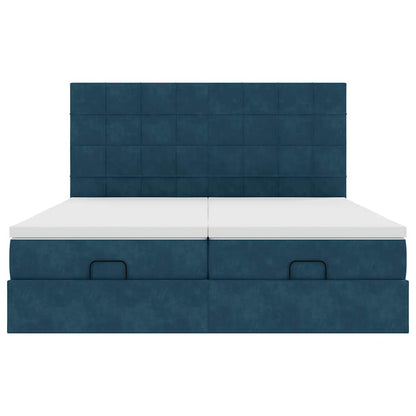 Struttura Letto Pouf con Materassi 160x200 cm Velluto