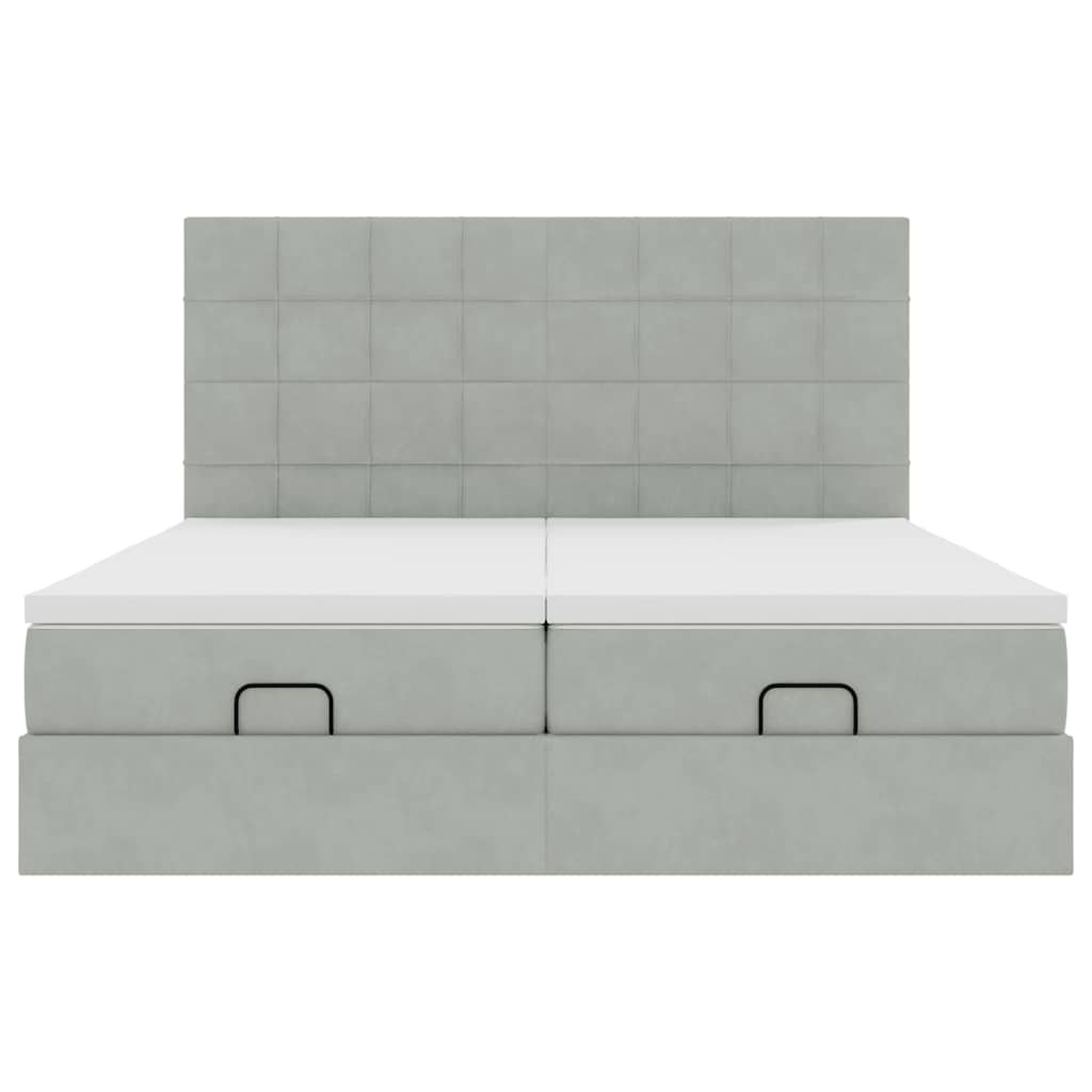 Struttura Letto Pouf con Materassi 180x200 cm Velluto - homemem39