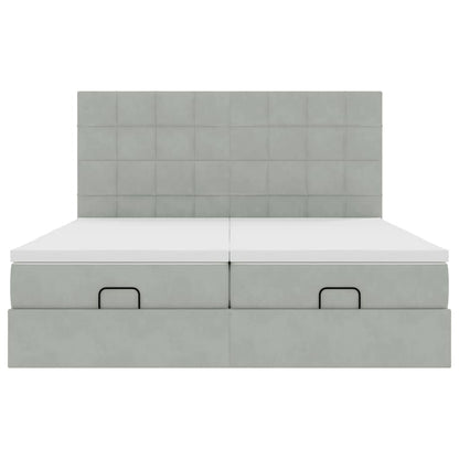 Struttura Letto Pouf con Materassi 180x200 cm Velluto