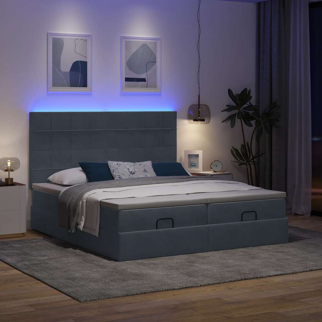 Struttura Letto Pouf con Materassi 180x200 cm Velluto | homemem39