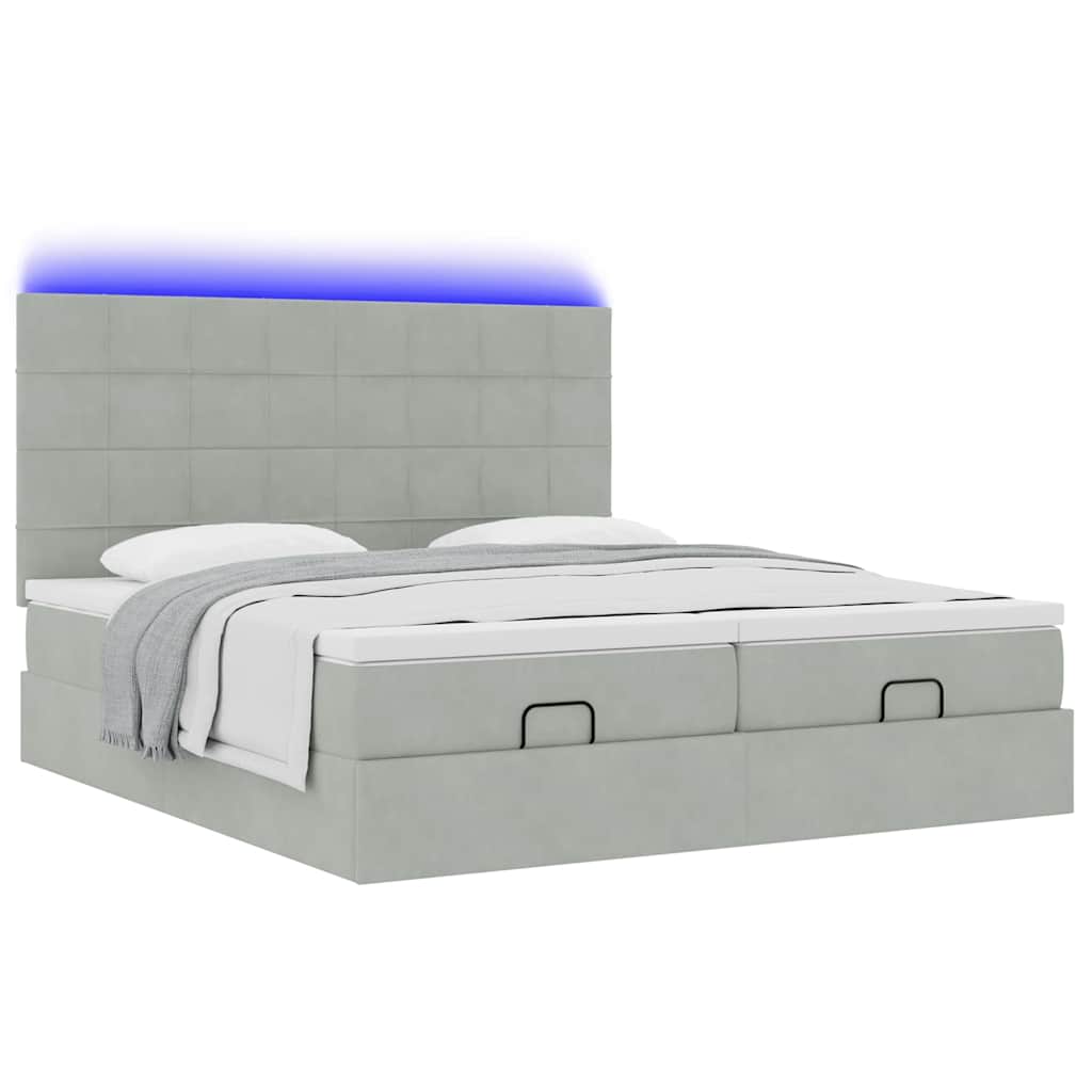 Struttura Letto Pouf con Materassi 200x200 cm Velluto | homemem39