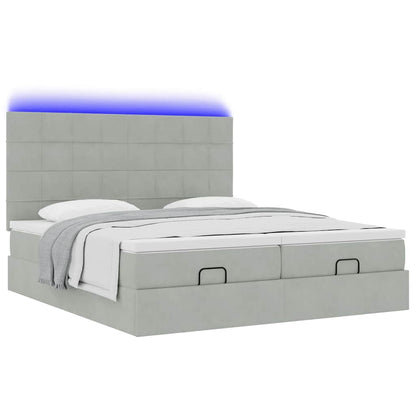 Struttura Letto Pouf con Materassi 200x200 cm Velluto | homemem39