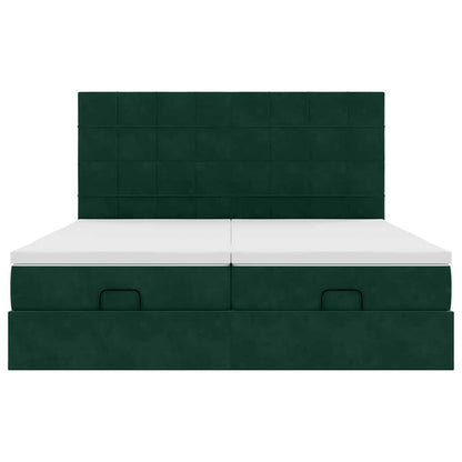 Struttura Letto Pouf con Materassi 200x200 cm Velluto