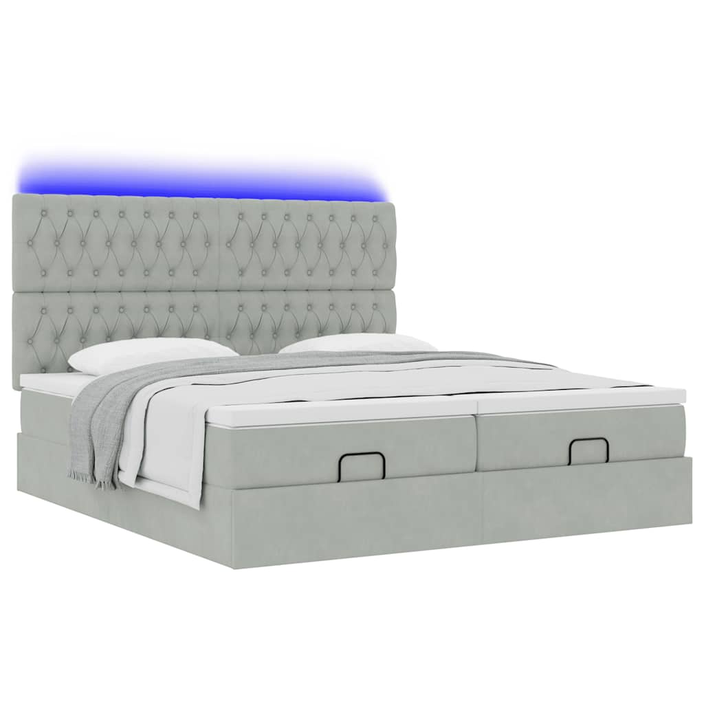 Struttura Letto Pouf con Materassi 160x200 cm in Velluto | homemem39