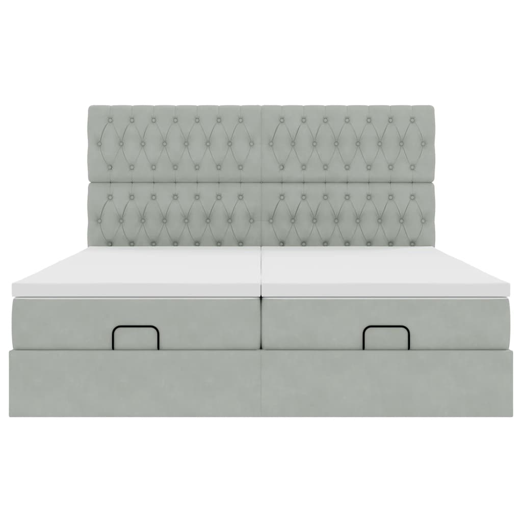Struttura Letto Pouf con Materassi 160x200 cm in Velluto | homemem39