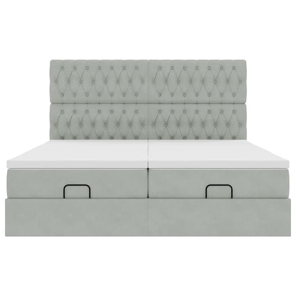 Struttura Letto Pouf con Materassi 160x200 cm in Velluto | homemem39