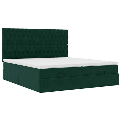 Struttura Letto Pouf con Materassi 160x200 cm Velluto