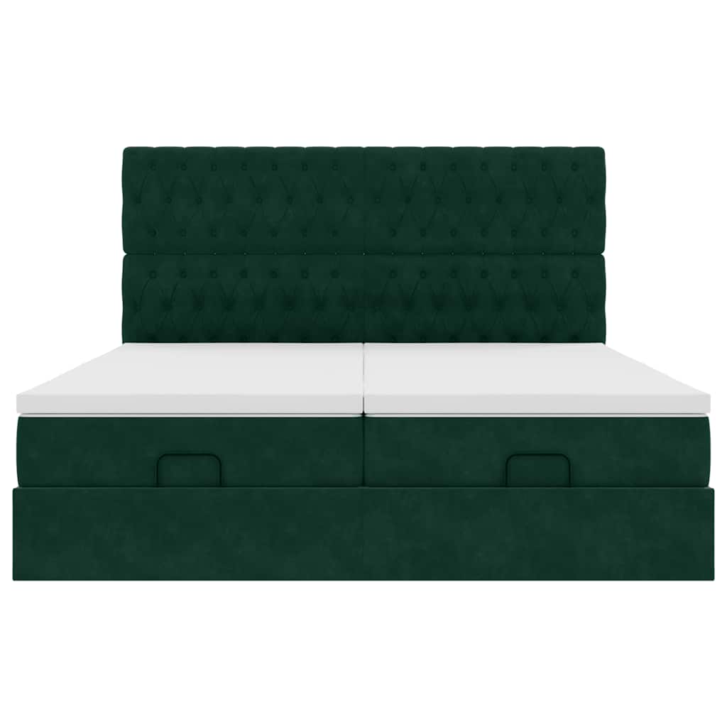 Struttura Letto Pouf con Materassi 160x200 cm Velluto