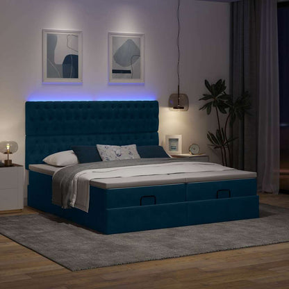 Struttura Letto Pouf con Materassi 160x200 cm Velluto