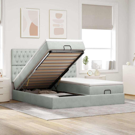 Struttura Letto Pouf con Materassi 180x200 cm Velluto