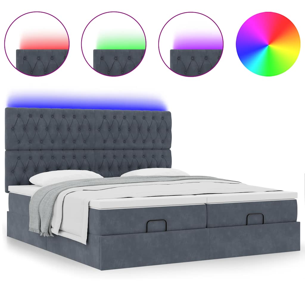 Struttura Letto Pouf con Materassi 180x200 cm Velluto | homemem39