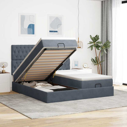 Struttura Letto Pouf con Materassi 180x200 cm Velluto