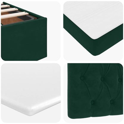 Struttura Letto Pouf con Materassi 180x200 cm Velluto