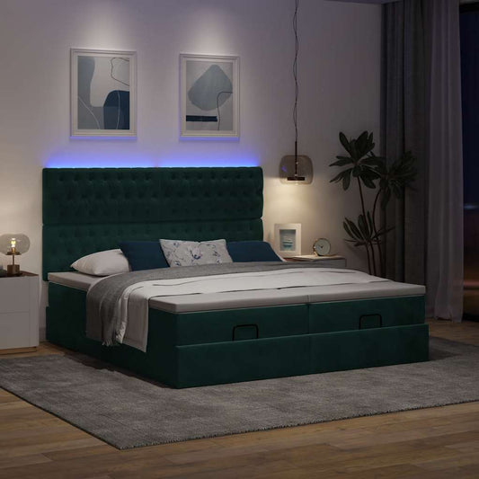Struttura Letto Pouf con Materassi 180x200 cm Velluto