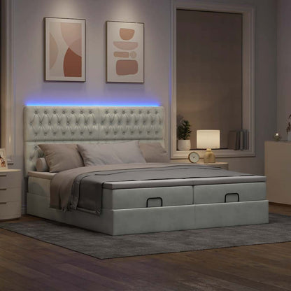 Struttura Letto Pouf con Materassi 200x200 cm Velluto