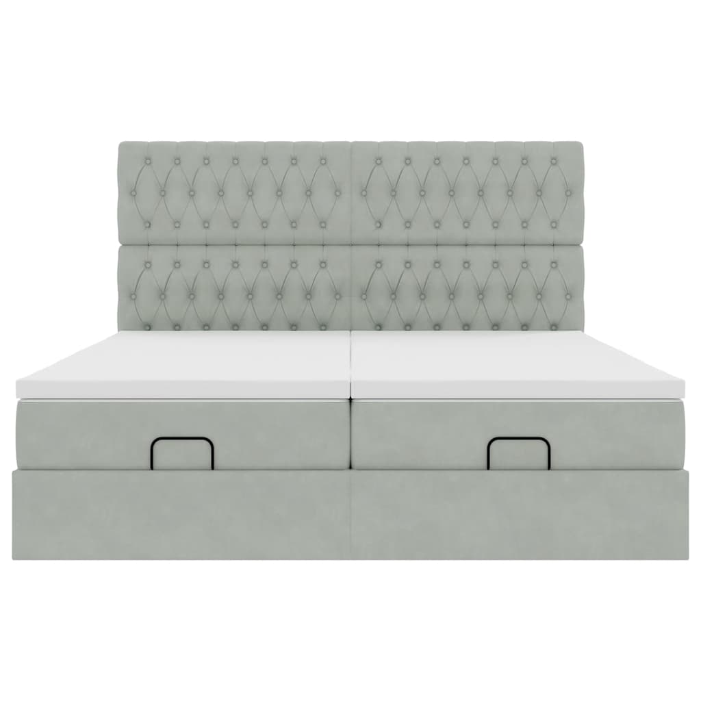 Struttura Letto Pouf con Materassi 200x200 cm Velluto