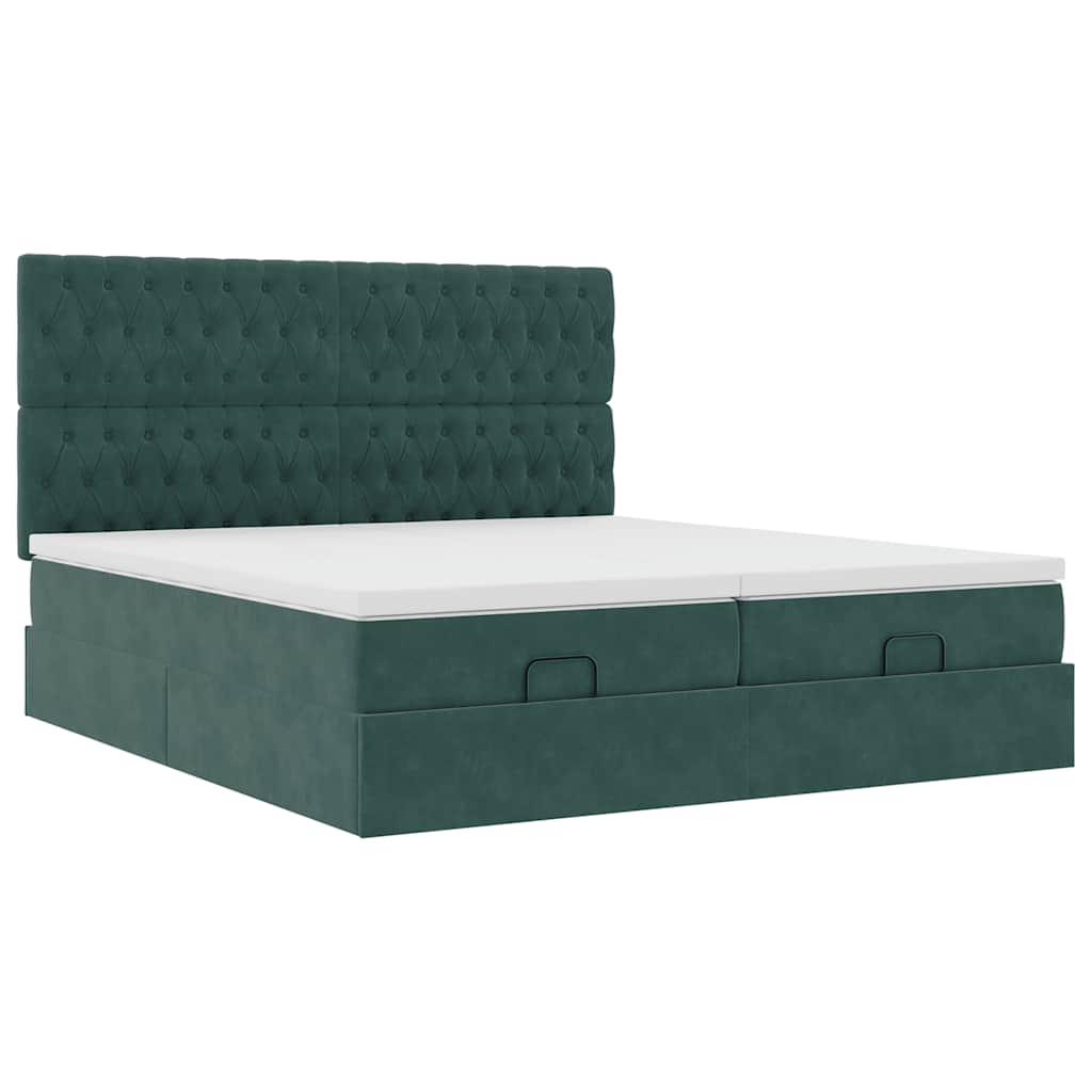 Struttura Letto Pouf con Materassi 200x200 cm Velluto | homemem39
