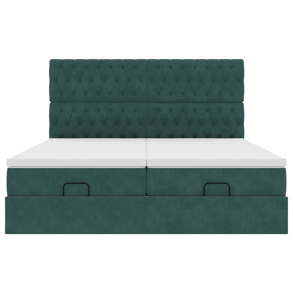 Struttura Letto Pouf con Materassi 200x200 cm Velluto | homemem39