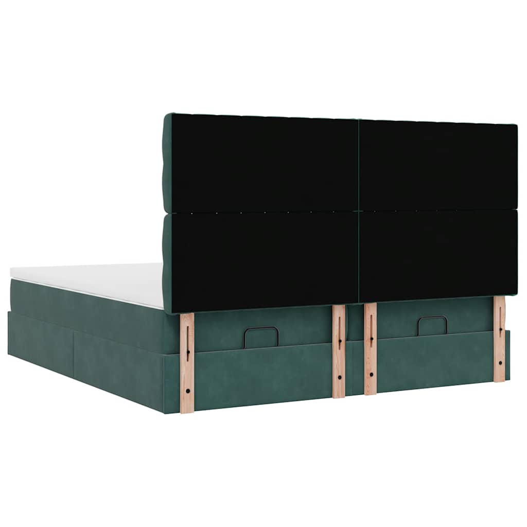 Struttura Letto Pouf con Materassi 200x200 cm Velluto | homemem39