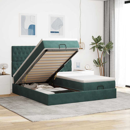 Struttura Letto Pouf con Materassi 200x200 cm Velluto | homemem39