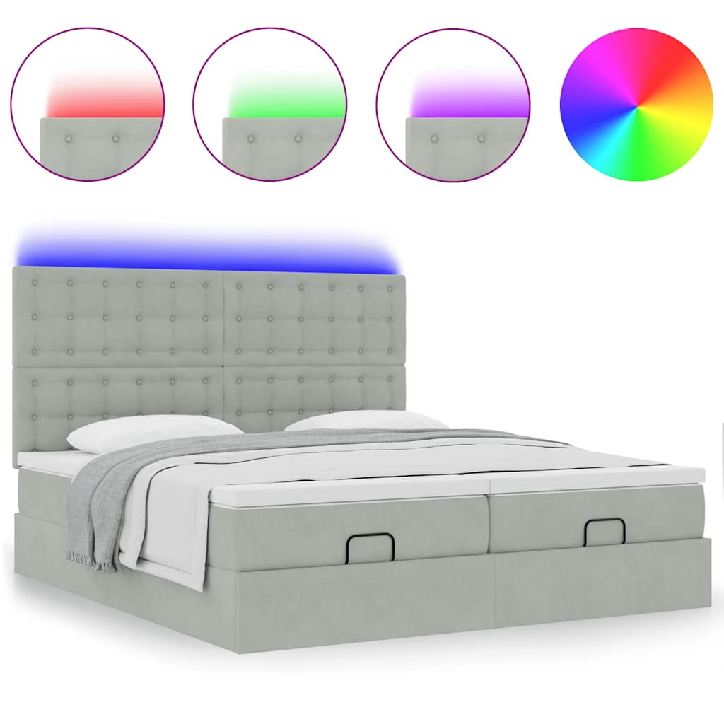 Struttura Letto Pouf con Materassi 160x200 cm in Velluto | homemem39