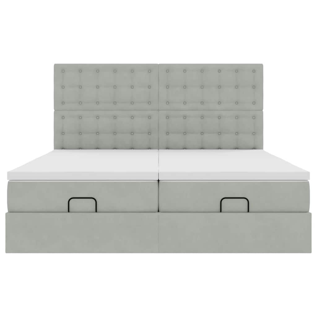 Struttura Letto Pouf con Materassi 160x200 cm in Velluto | homemem39