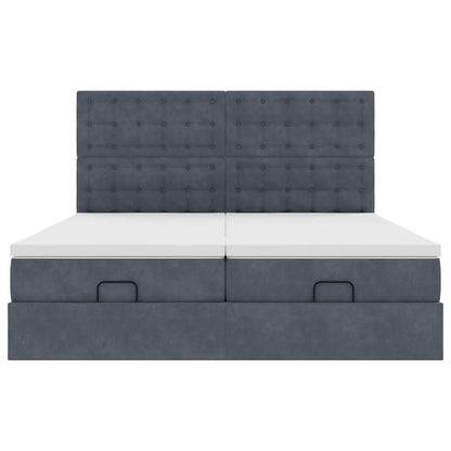 Struttura Letto Pouf con Materassi 160x200 cm in Velluto | homemem39