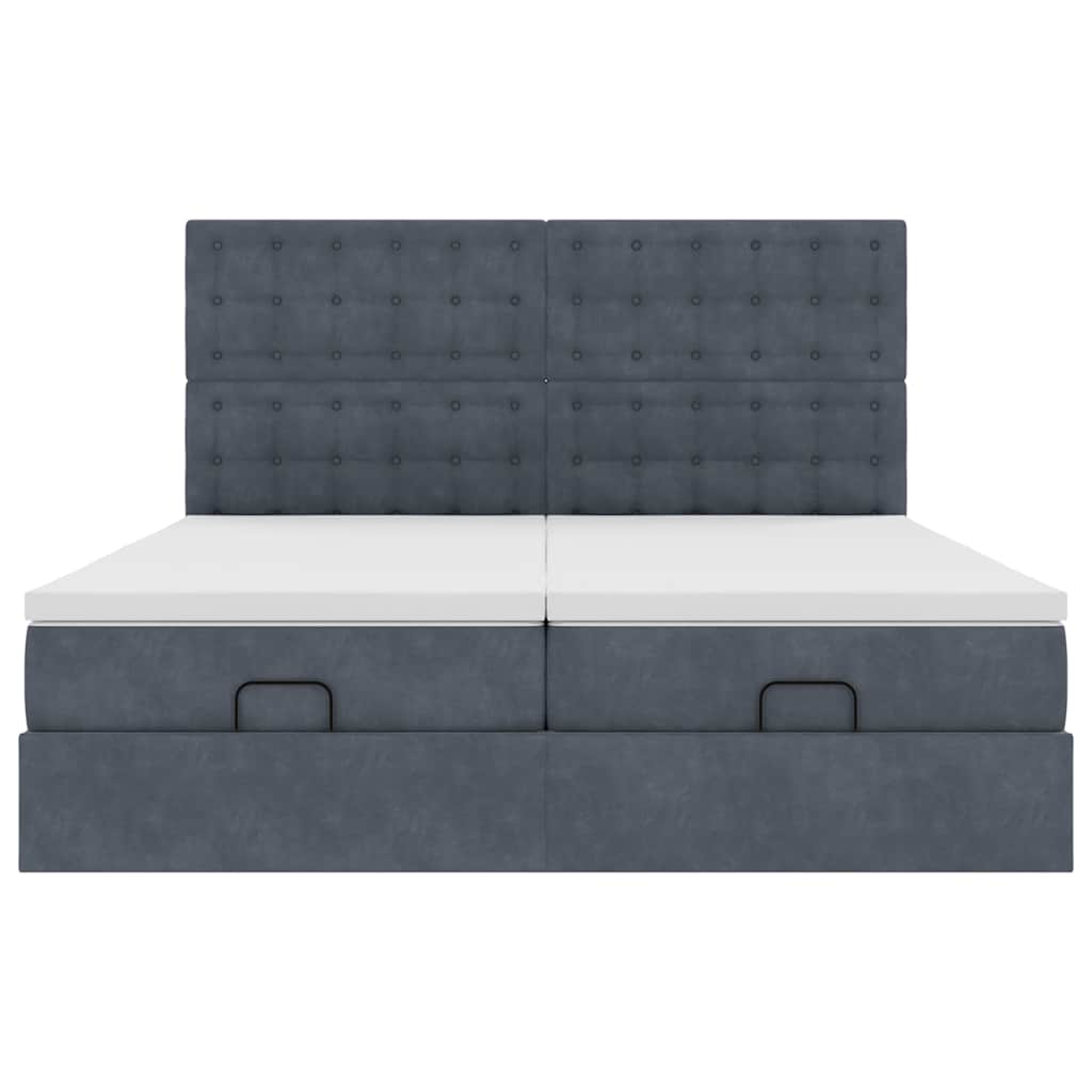 Struttura Letto Pouf con Materassi 180x200 cm Velluto