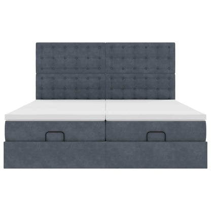 Struttura Letto Pouf con Materassi 180x200 cm Velluto