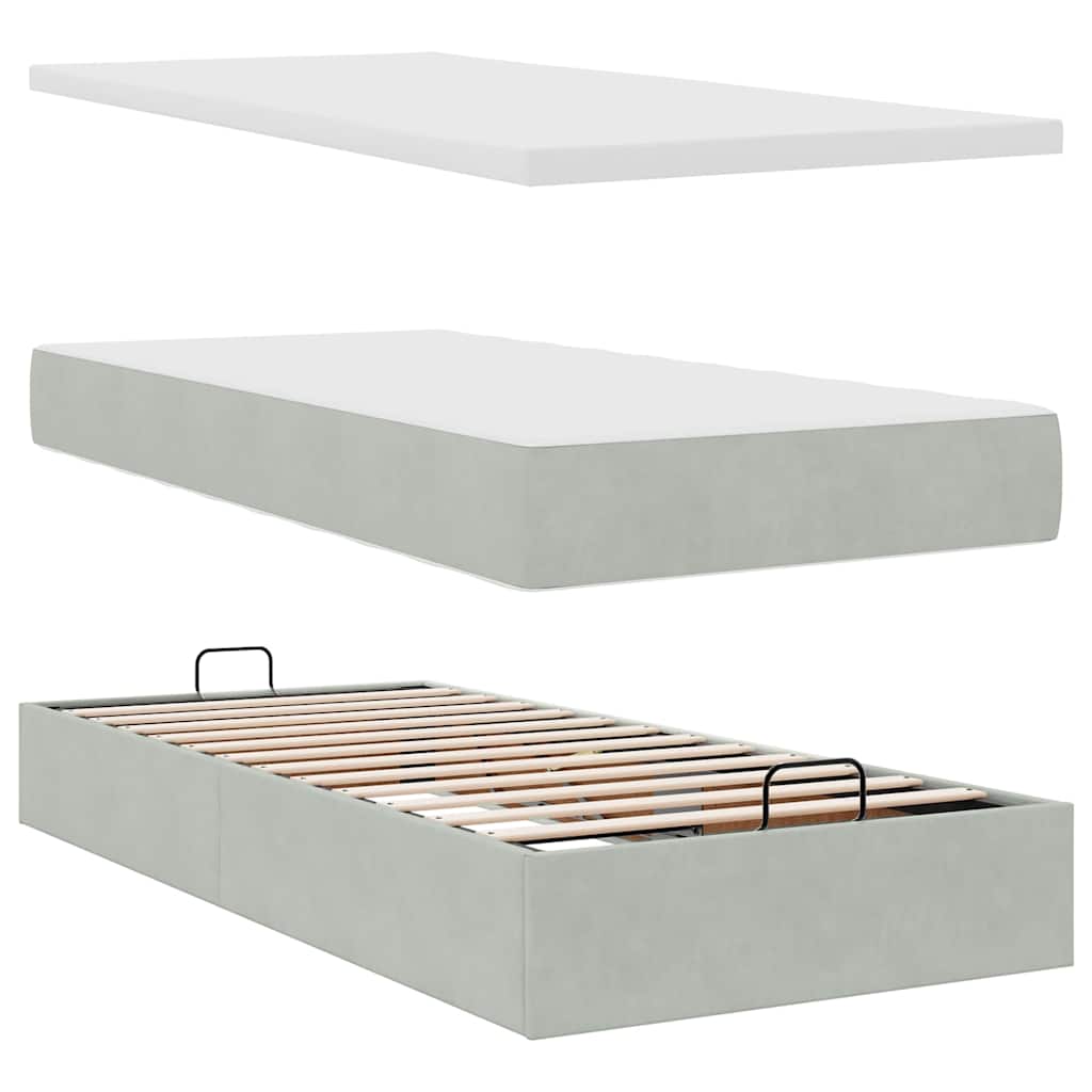 Struttura Letto Pouf con Materassi 200x200 cm Velluto