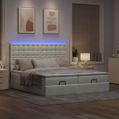 Struttura Letto Pouf con Materassi 200x200 cm Velluto