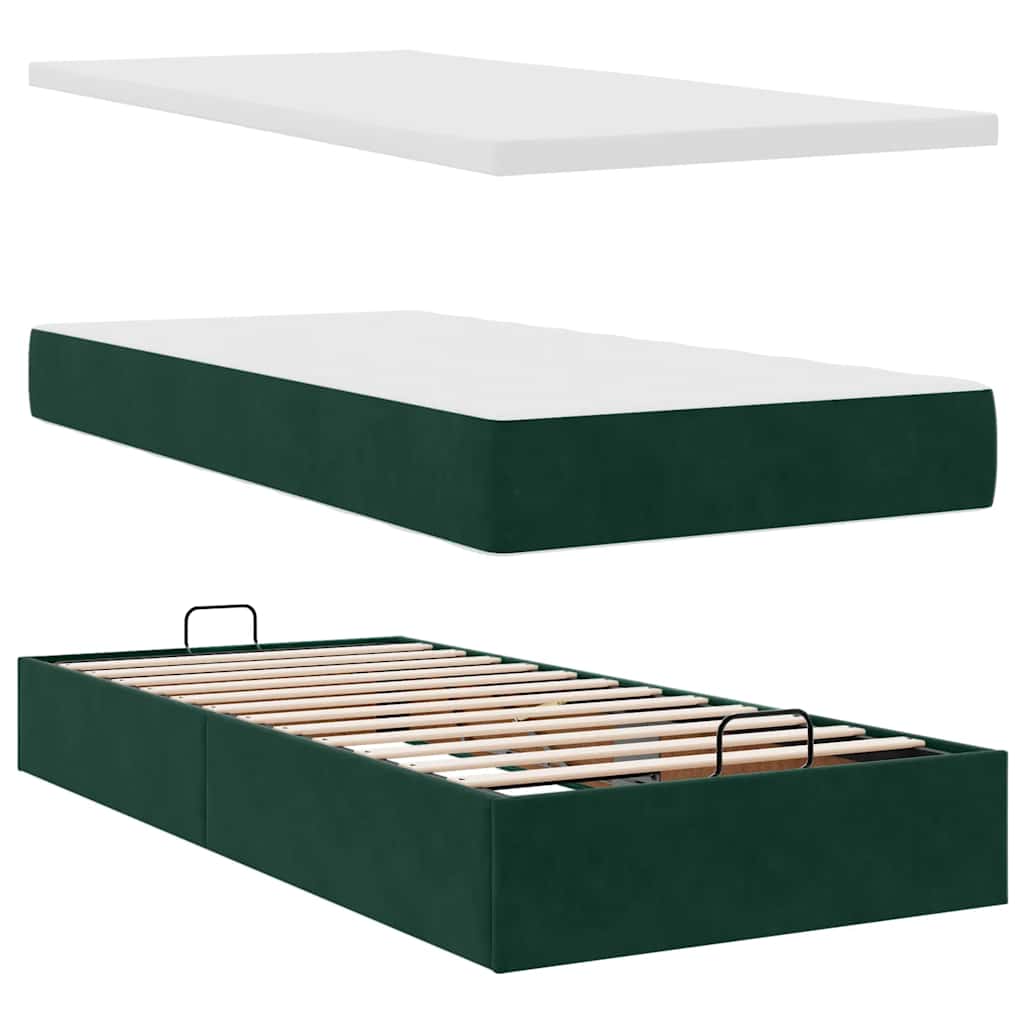 Struttura Letto Pouf con Materassi 200x200 cm Velluto