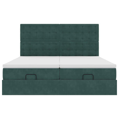 Struttura Letto Pouf con Materassi 200x200 cm Velluto